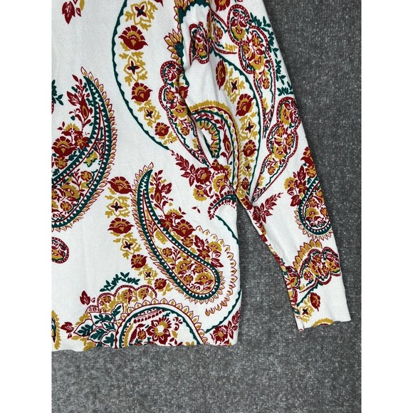 JM Collection Floral‎ Paisley Knit Ribbed Sweater Womens Medium Rayon Nylon - Picture 12 of 16